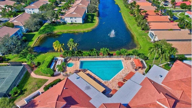 7886 Laina Ln Unit 2, Boynton Beach, FL 33437 - aerial view of residential area featuring a large body of water and a pool area