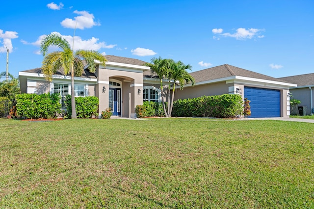 4672 SW Wade Dr, Port Saint Lucie, FL 34953 - view of front facade with stucco siding, a garage, and a front lawn