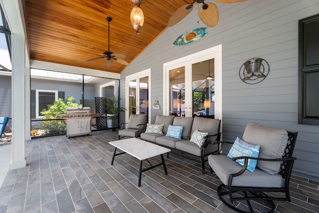 10 Copaire Rd, Sewalls Point, FL 34996 - view of patio featuring ceiling fan and outdoor lounge area