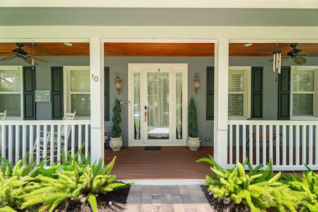 10 Copaire Rd, Sewalls Point, FL 34996 - entrance to property with ceiling fan and a porch