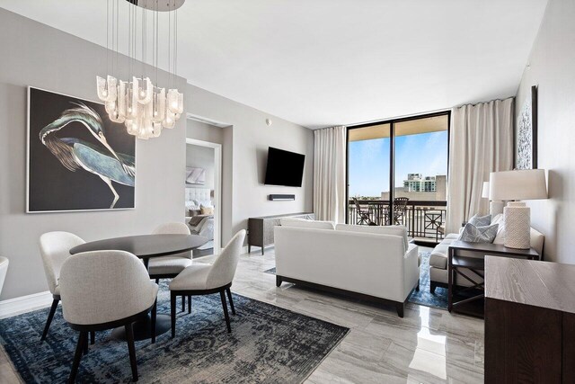 701 S Olive Ave Unit 923, West Palm Beach, FL 33401 - living room with a chandelier