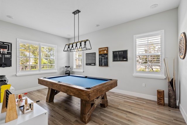 12277 Waterstone Cir, Palm Beach Gardens, FL 33412 - playroom with pool table, light wood-style flooring, and baseboards
