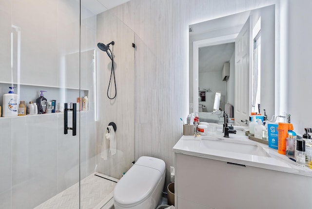 125 Pembroke Dr, Palm Beach Gardens, FL 33418 - full bath with a stall shower, vanity, and toilet