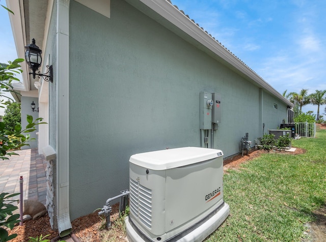 10621 SW Morning Glory Dr, Port Saint Lucie, FL 34987 - view of home's exterior with a yard, central AC unit, and stucco siding