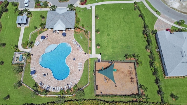 10621 SW Morning Glory Dr, Port Saint Lucie, FL 34987 - aerial overview of property's location with a pool area