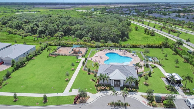10621 SW Morning Glory Dr, Port Saint Lucie, FL 34987 - bird's eye view of a pool