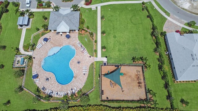 10621 SW Morning Glory Dr, Port Saint Lucie, FL 34987 - aerial overview of property's location with a pool area