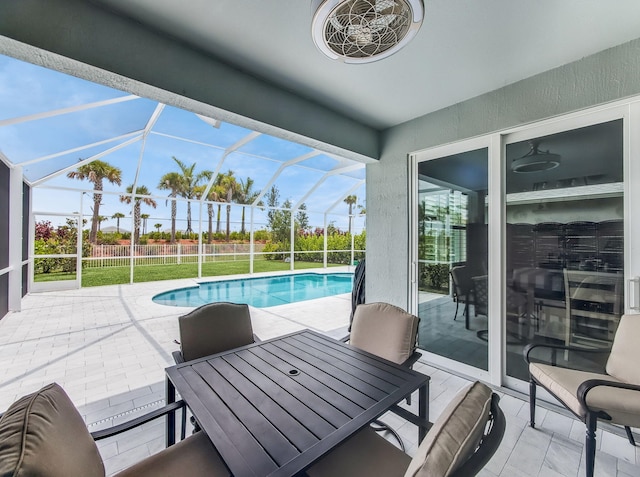 10621 SW Morning Glory Dr, Port Saint Lucie, FL 34987 - outdoor pool with a patio area, outdoor dining area, and a lanai