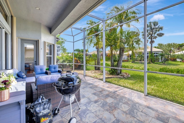 7181 Veneto Dr, Boynton Beach, FL 33437 - sunroom / solarium with an outdoor hangout area