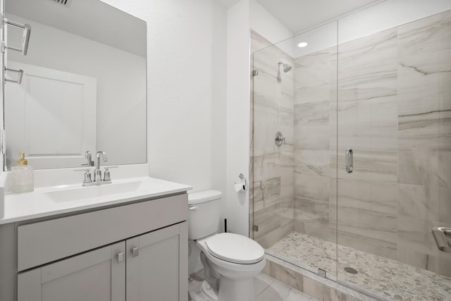 7102 Rockwood Rd, Jupiter, FL 33458 - bathroom featuring toilet, a shower stall, and vanity