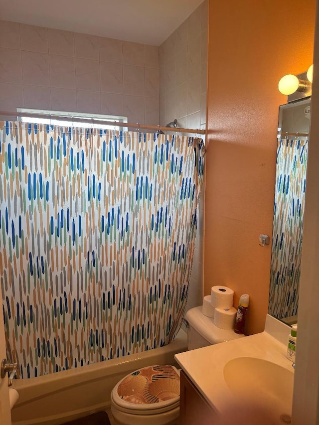 5760 NW Cleburn Dr, Port Saint Lucie, FL 34986 - bathroom featuring vanity, toilet, and shower / bath combo