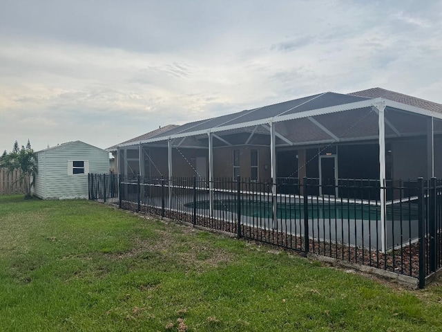 5760 NW Cleburn Dr, Port Saint Lucie, FL 34986 - view of pool with glass enclosure and a patio area
