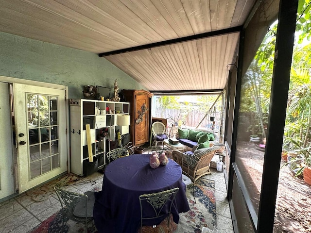 5473 E Berry Blossom Way E, West Palm Beach, FL 33415 - sunroom with lofted ceiling and an outdoor living space