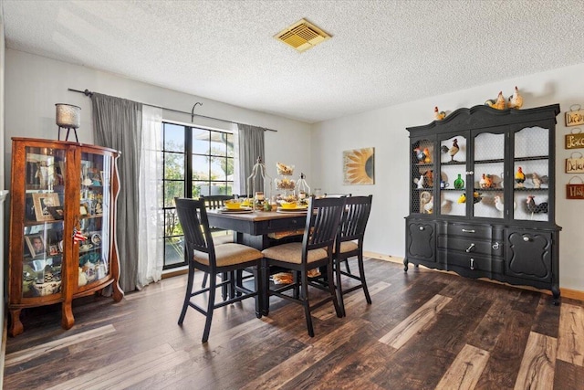5706 Eagle Dr, Fort Pierce, FL 34950 - dining space with a textured ceiling and dark wood-style floors