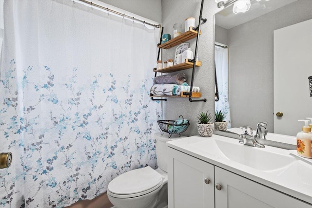 5706 Eagle Dr, Fort Pierce, FL 34950 - full bath featuring toilet, vanity, and a shower with shower curtain