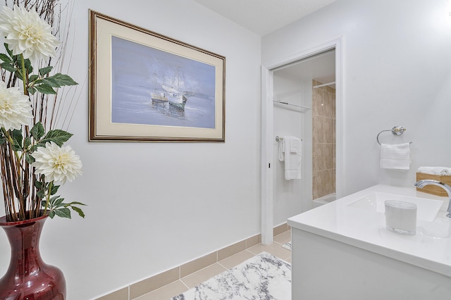 7678 Courtyard Run W, Boca Raton, FL 33433 - bathroom featuring tile patterned flooring, vanity, and baseboards