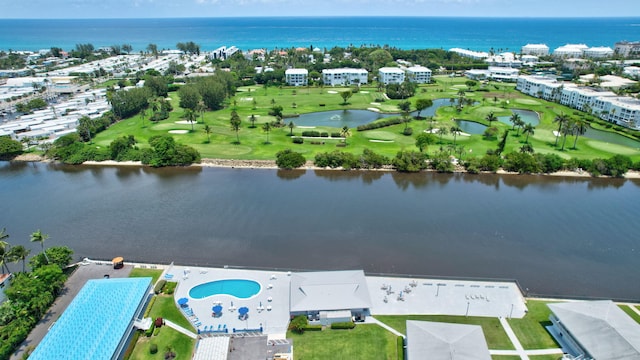 2430 S Federal Hwy Unit 10, Boynton Beach, FL 33435 - bird's eye view of a nearby body of water, a golf club, and a pool area
