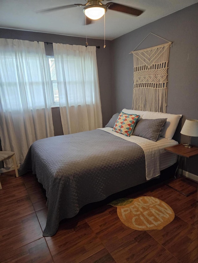 152 NW 14th Ave, Boynton Beach, FL 33435 - bedroom with wood finished floors and ceiling fan
