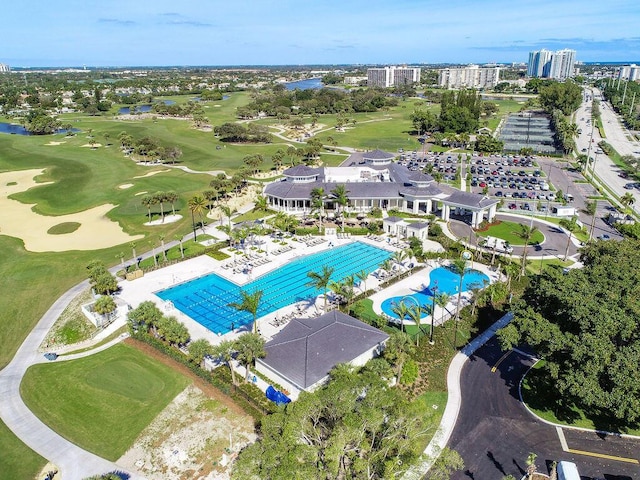 400 Northlake Ct Unit 201, North Palm Beach, FL 33408 - bird's eye view of a pool area and a golf club