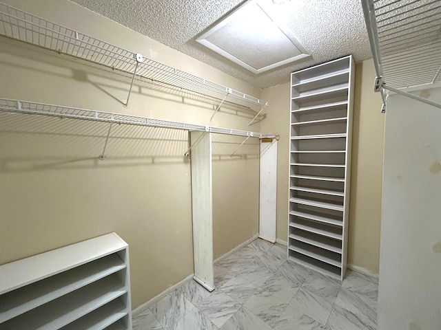 5725 Fernley Dr E Unit 71, West Palm Beach, FL 33415 - walk in closet featuring attic access and marble finish floors