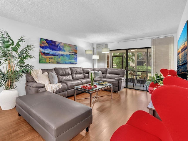 2027 SW 15th St Unit 177, Deerfield Beach, FL 33442 - living room with a textured ceiling and wood finished floors