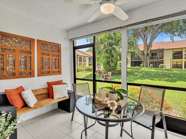 2027 SW 15th St Unit 177, Deerfield Beach, FL 33442 - sunroom with a ceiling fan and outdoor dining area