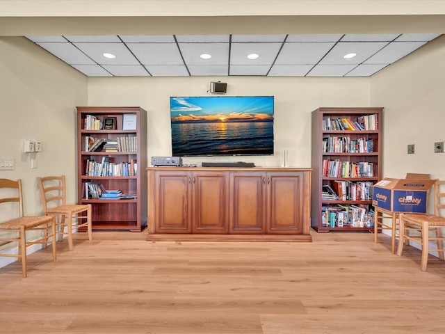 2027 SW 15th St Unit 177, Deerfield Beach, FL 33442 - living area featuring light wood-type flooring, a drop ceiling, and recessed lighting
