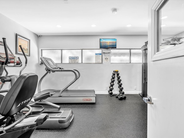 2027 SW 15th St Unit 177, Deerfield Beach, FL 33442 - exercise room with plenty of natural light and recessed lighting