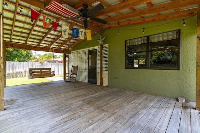 2569 SE Grand Dr, Port Saint Lucie, FL 34952 - wooden terrace with ceiling fan
