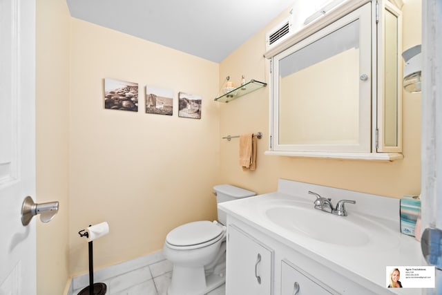 137 Golden Isles Dr Unit 804, Hallandale Beach, FL 33009 - bathroom with toilet, vanity, marble look tile flooring, and baseboards