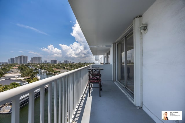 137 Golden Isles Dr Unit 804, Hallandale Beach, FL 33009 - balcony with a view of skyline and a water view