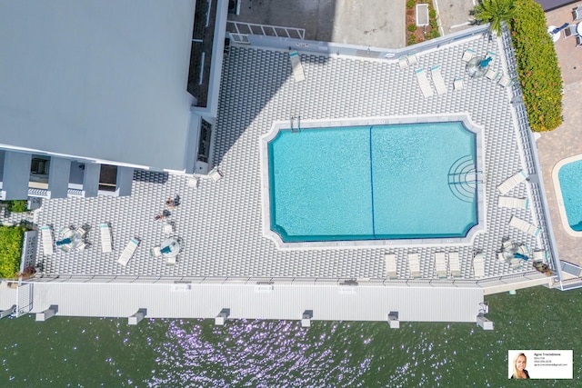 137 Golden Isles Dr Unit 804, Hallandale Beach, FL 33009 - bird's eye view of a pool area