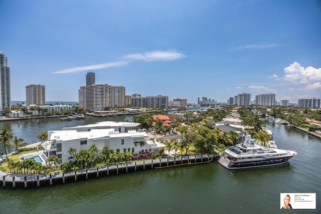 137 Golden Isles Dr Unit 804, Hallandale Beach, FL 33009 - drone / aerial view of skyline and a large body of water
