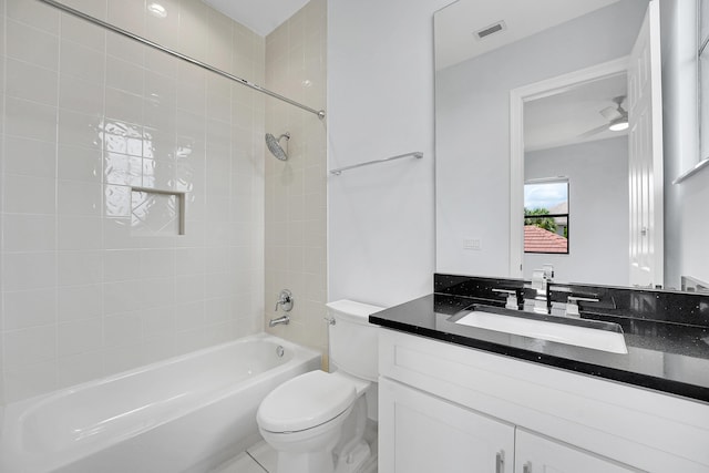 10523 Vignon Ct, Wellington, FL 33449 - bathroom featuring toilet, shower / bathtub combination, and vanity