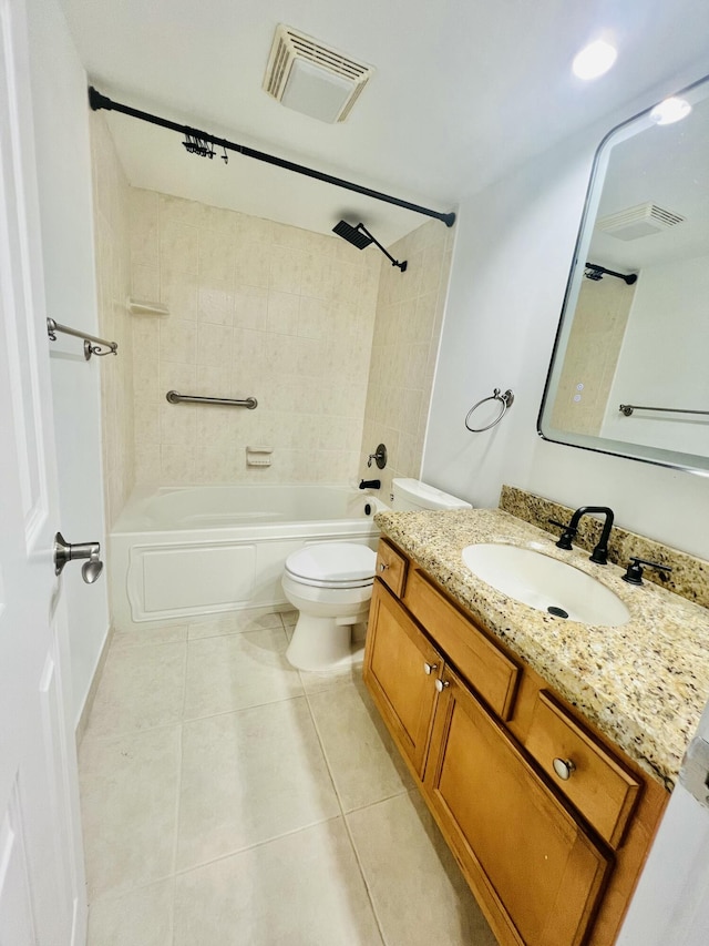 4236 Deste Ct Unit 208, Lake Worth, FL 33467 - full bathroom featuring vanity, shower / bathtub combination, tile patterned floors, and toilet