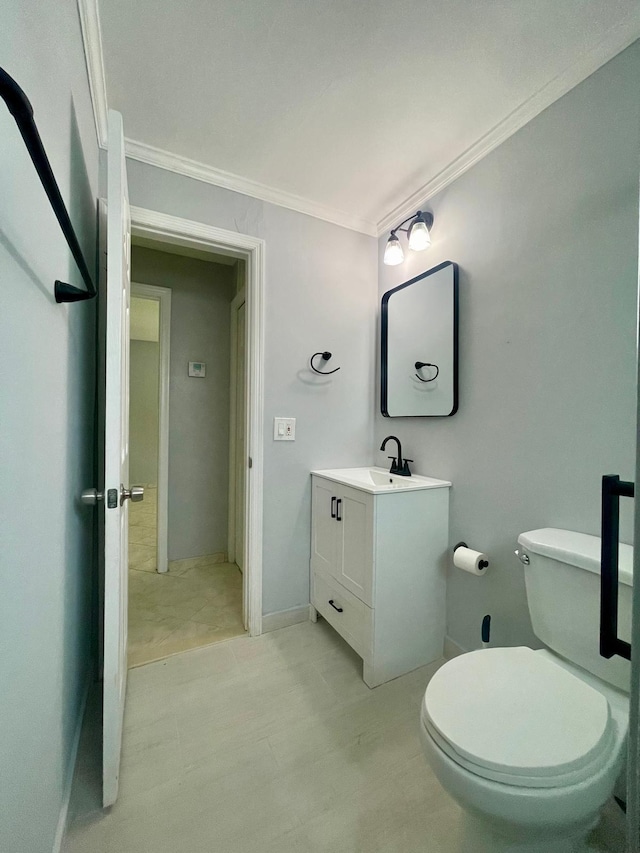 4491 NW 1st Ter, Deerfield Beach, FL 33064 - bathroom with crown molding, vanity, and toilet