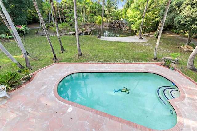6935 Pioneer Rd, West Palm Beach, FL 33413 - outdoor pool featuring a yard