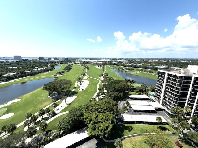 2425 Presidential Way Unit 1804, West Palm Beach, FL 33401 - drone / aerial view of a nearby body of water, a golf course, and apartment complex / building