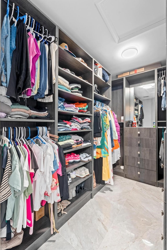 2471 SE Leithgow St, Port Saint Lucie, FL 34952 - walk in closet featuring attic access
