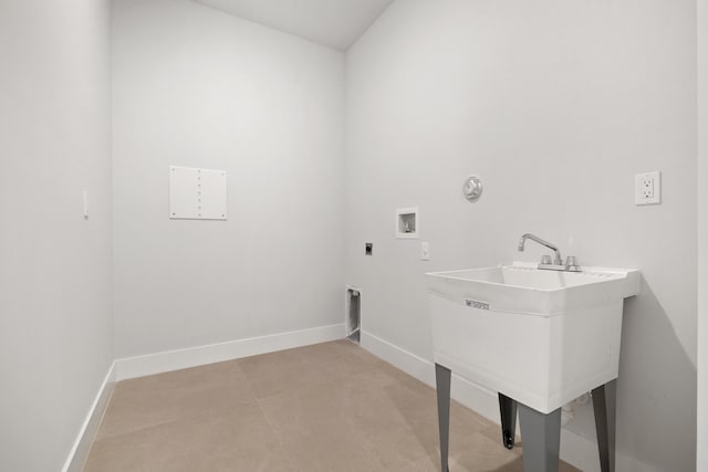 13590 82nd St N, Loxahatchee, FL 33470 - laundry room featuring washer hookup, electric dryer hookup, and baseboards