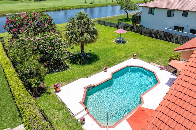 5986 Vista Linda Ln, Boca Raton, FL 33433 - view of pool featuring a water view and a patio area
