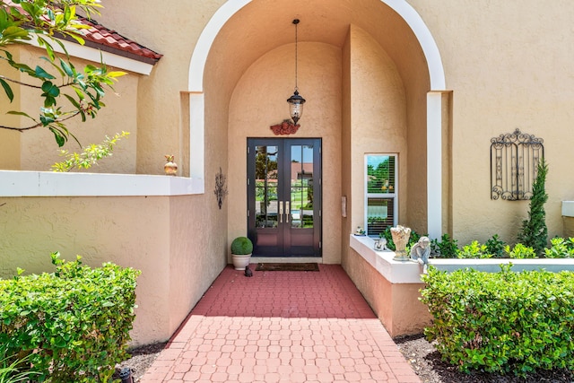 5986 Vista Linda Ln, Boca Raton, FL 33433 - doorway to property featuring french doors and stucco siding
