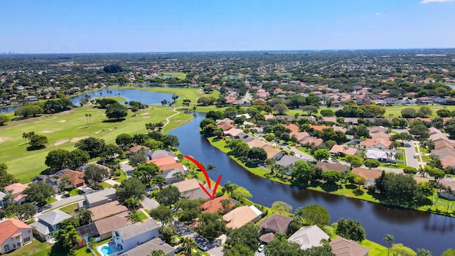 6690 Remington Pl, Lake Worth, FL 33463 - aerial view of residential area featuring a golf club and a nearby body of water