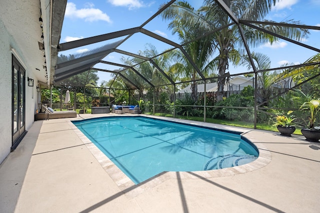 14244 Horseshoe Trce, Wellington, FL 33414 - swimming pool featuring a patio area and a lanai