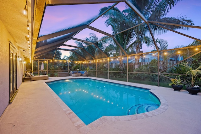 14244 Horseshoe Trce, Wellington, FL 33414 - swimming pool with a patio area and glass enclosure