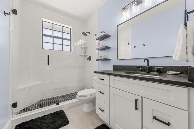 756 SW Pelican Cv, Port Saint Lucie, FL 34986 - full bathroom featuring vanity, toilet, and a shower stall