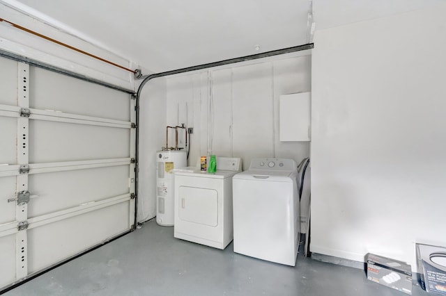 82 Baytree Cir, Boynton Beach, FL 33436 - laundry room with electric water heater and washer and clothes dryer