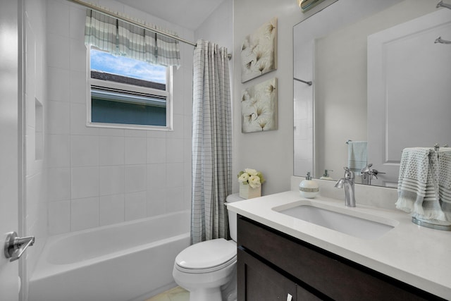 11454 SW Hawkins Ter, Port Saint Lucie, FL 34987 - bathroom featuring shower / bath combo with shower curtain and vanity