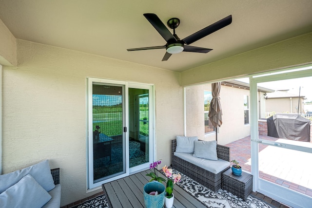 956 Bent Creek Dr, Fort Pierce, FL 34947 - sunroom with ceiling fan