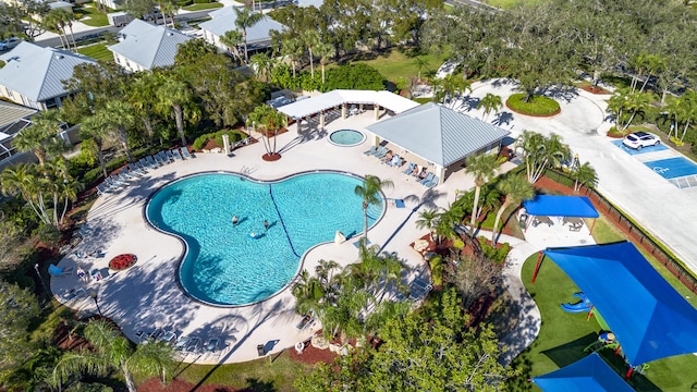 2925 SW Brighton Way, Palm City, FL 34990 - drone / aerial view of a pool area